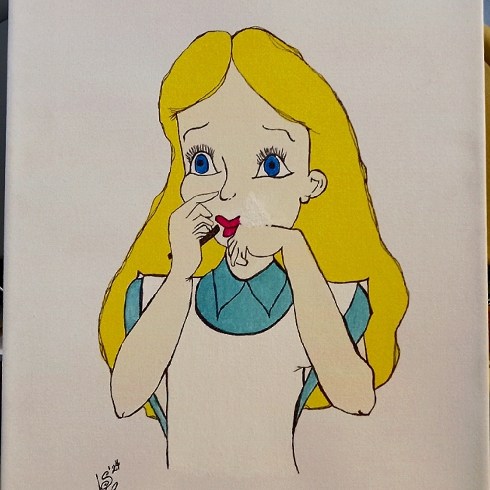 SALE! "Alice in White Wonderland" Original Painting